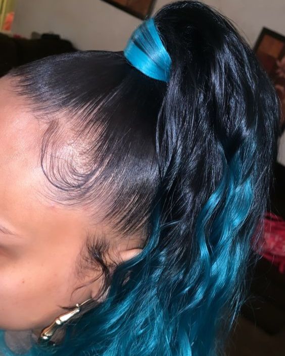 High Ponytail with Color Accents