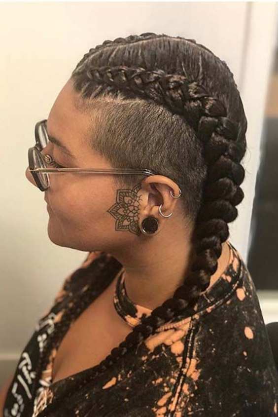 Shaved Undercut with Braids