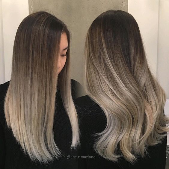 Ashy Brunette Ombre With Layers