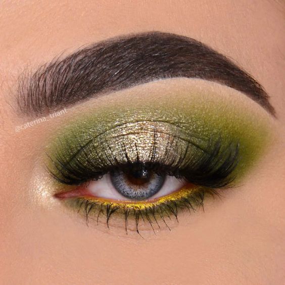 Olive Green Fall Eye Look