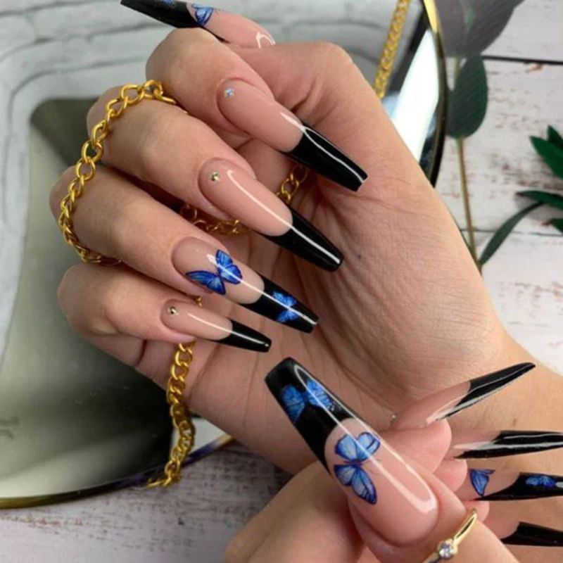 Butterfly Beauty Blue Nails