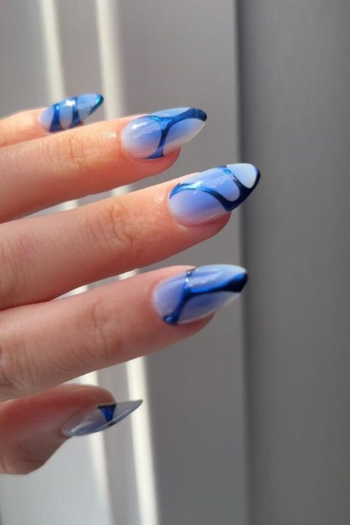 Azure Almond Acrylic Nails