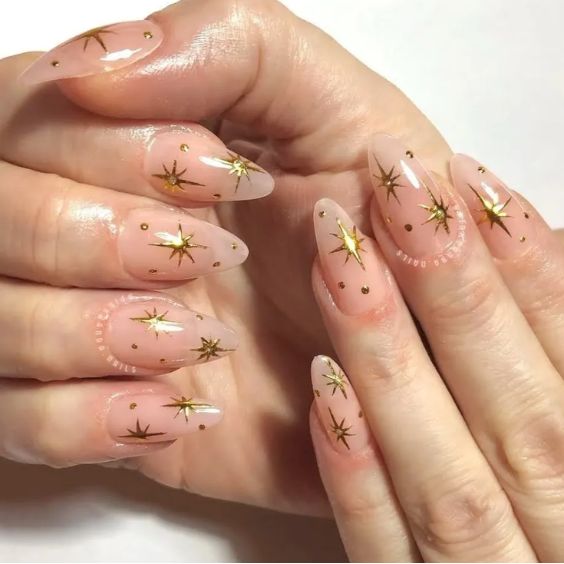 Celestial Gold Nails