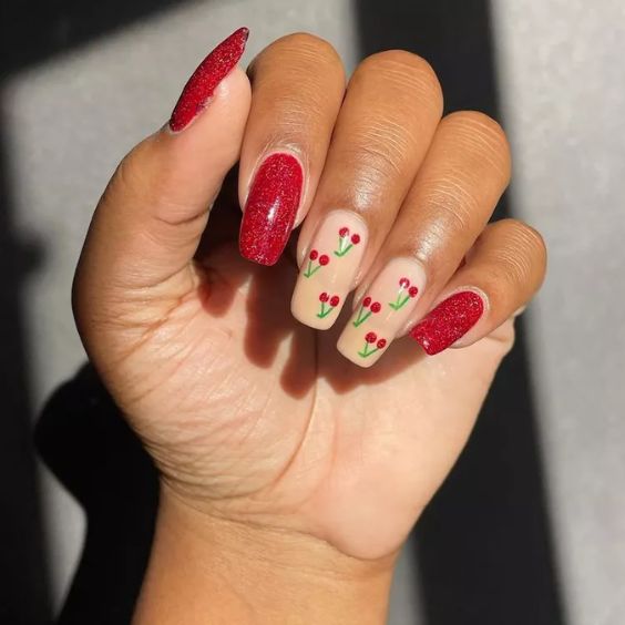 Cherry-Inspired Manicure