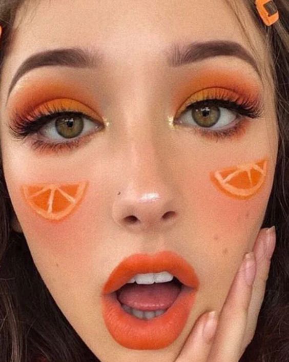 Citrus Orange E–Girl Makeup Look