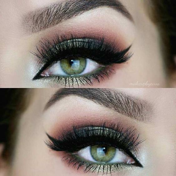 Forest Green & Rosy Smokey Eye