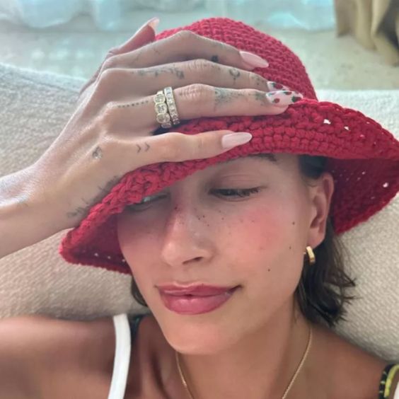 Hailey Bieber’s Strawberry Nails