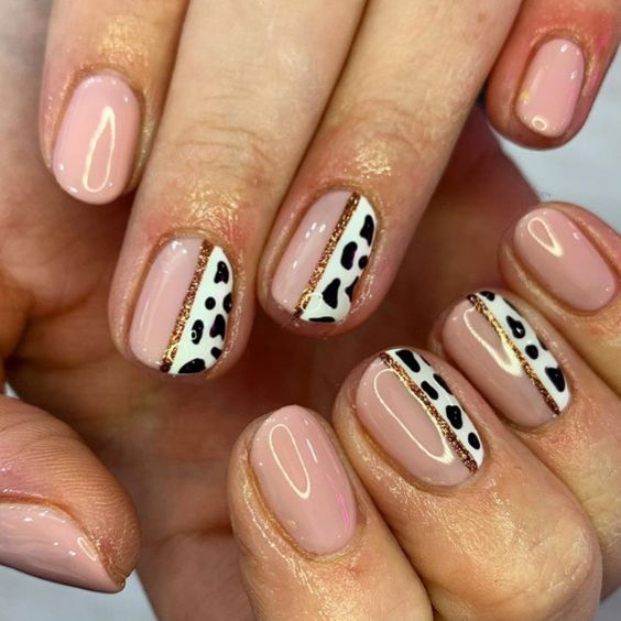 Half Cow Print Nails