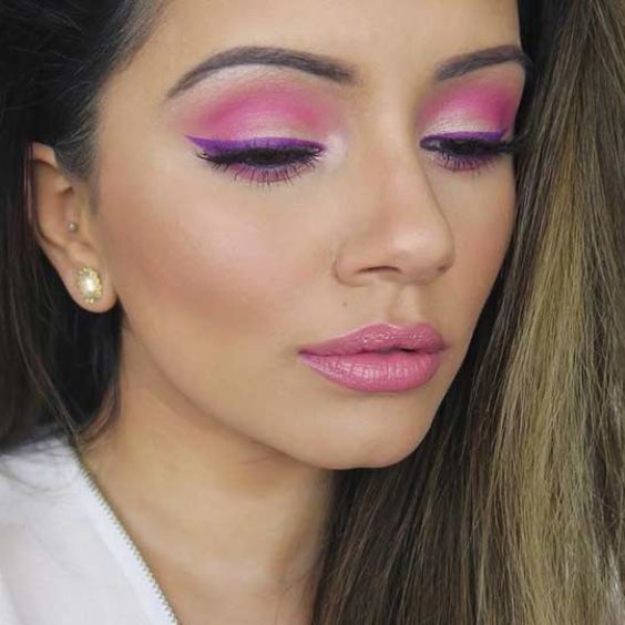  Hot Pink With Purple Liner