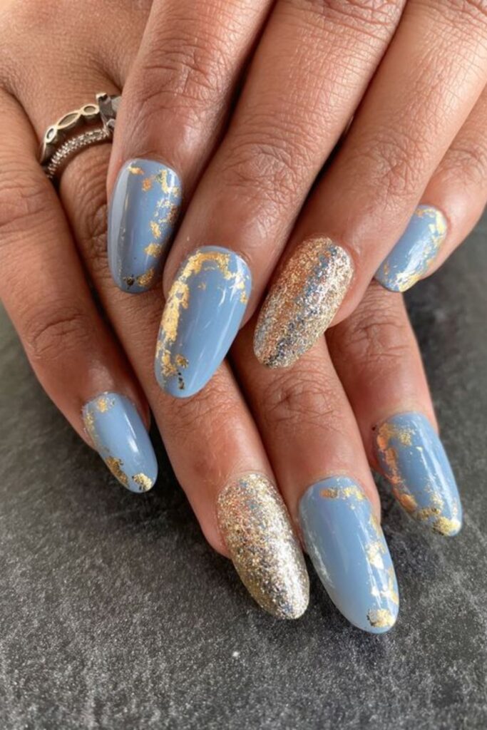 Light Blue With Gold Accents