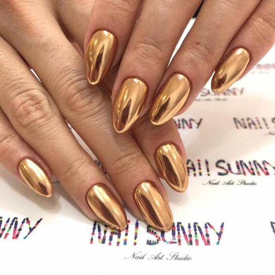 Metallic Gold Nails