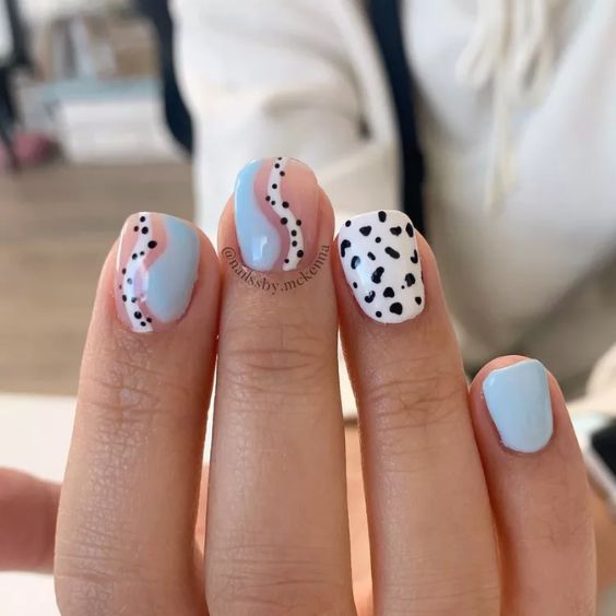 Mini Cow Print Nails