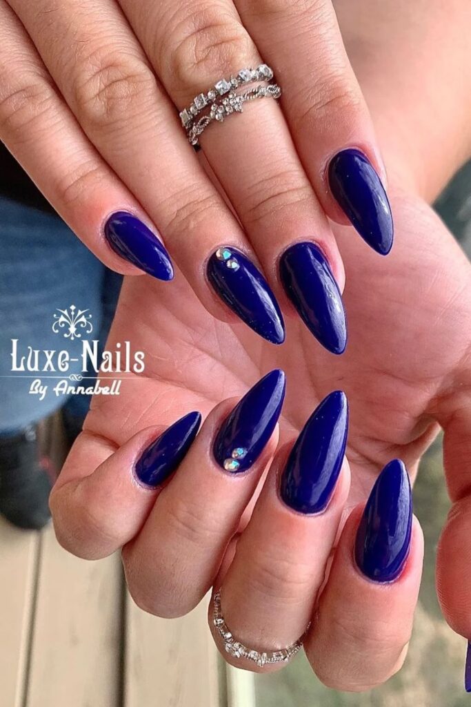 Navy Blue Acrylic Nails