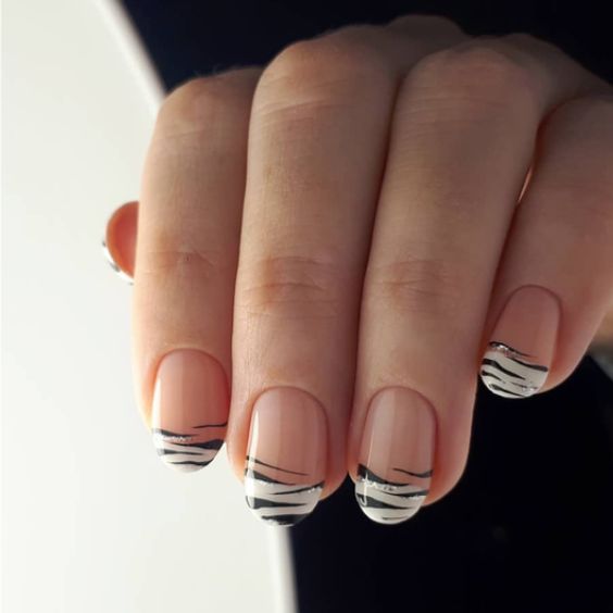 Negative Space Cow Print Nails