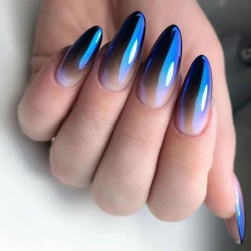 Opalescent Blue Nails