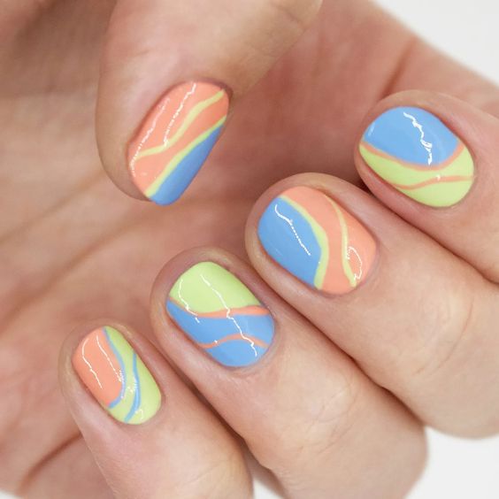 Pastel Swirl Nails