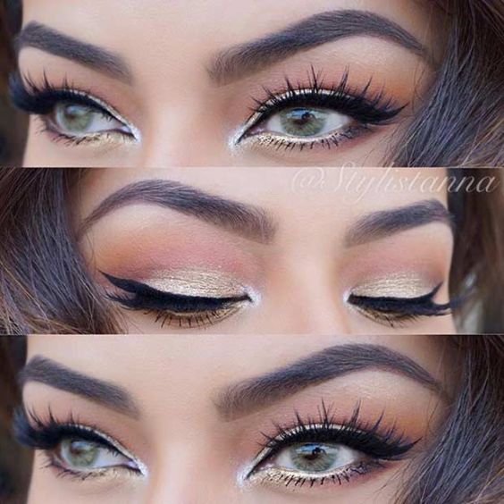 Peach & Gold Eye Look