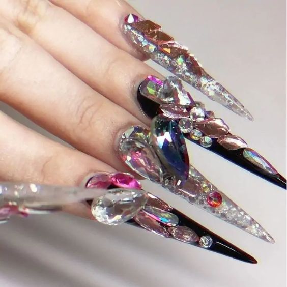 Pointed Diamond Nails