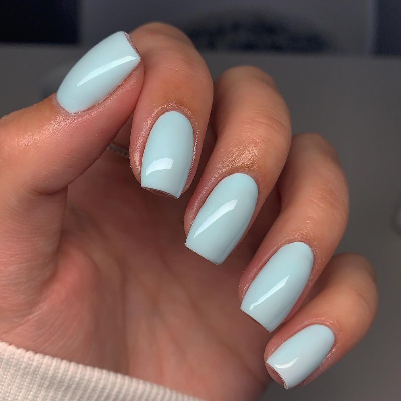 Powder Blue Acrylic Nails