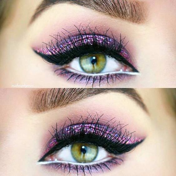 Purple Glitter Eye Look