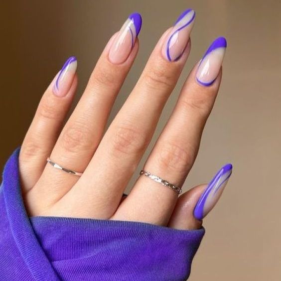 Purple Swirl Nails  