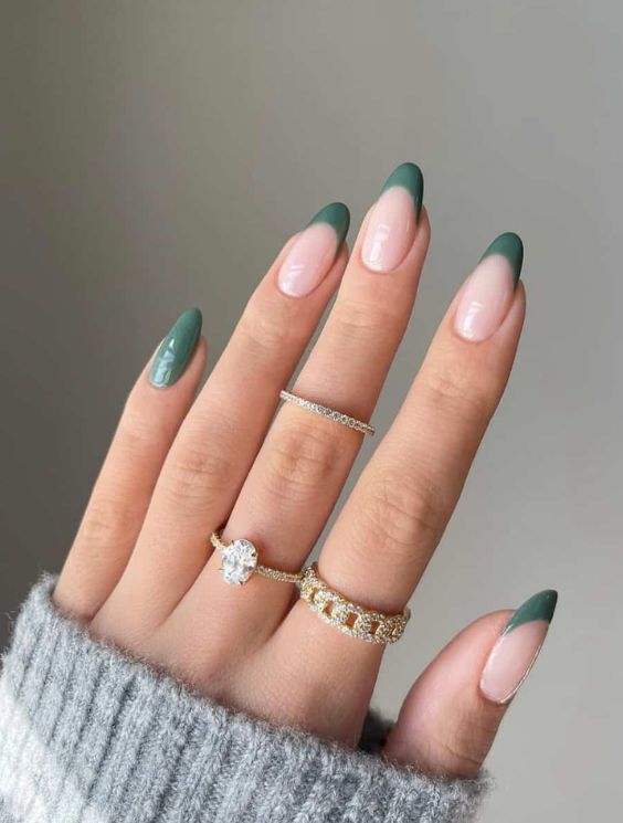 Sage Green French Tips