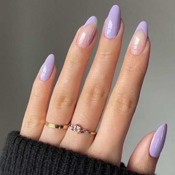 Shiny Lavender Nails