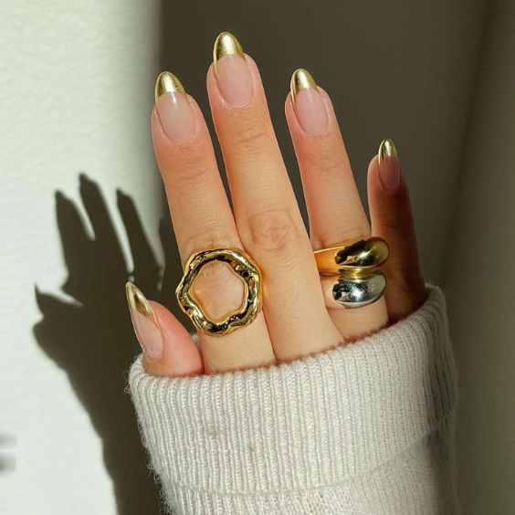 Tips In Gold nails