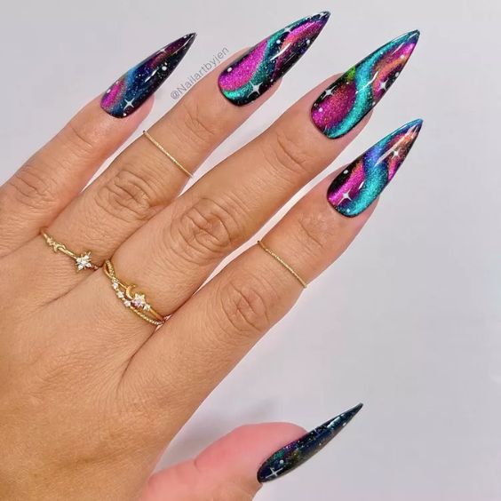 Velvet Swirl Nail Design