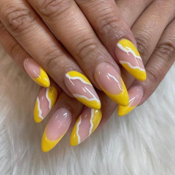 Yellow & White Swirls