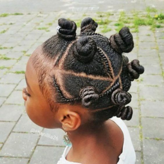 Zigzag Parts With Bantu Knots