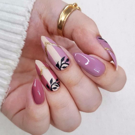 Abstract Mauve Nails