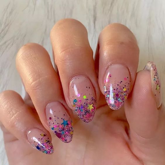 Confetti Ombré Nails