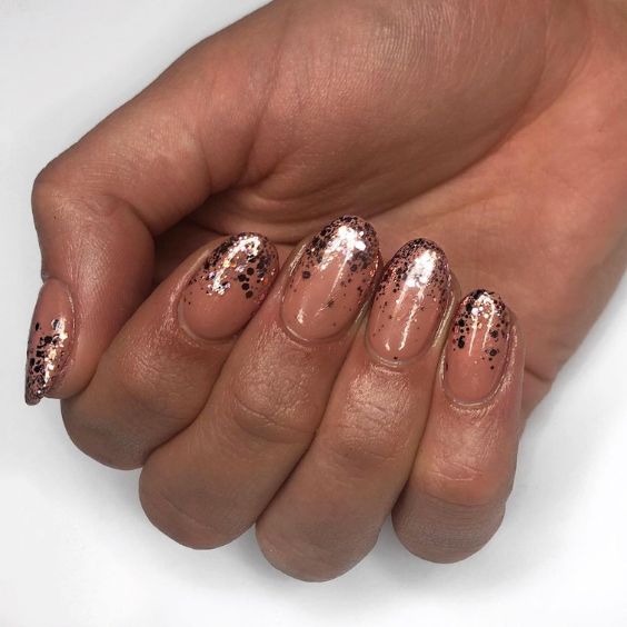 Glitzy Nude Tips