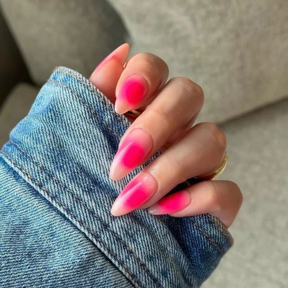 Hot Pink Blush Nails