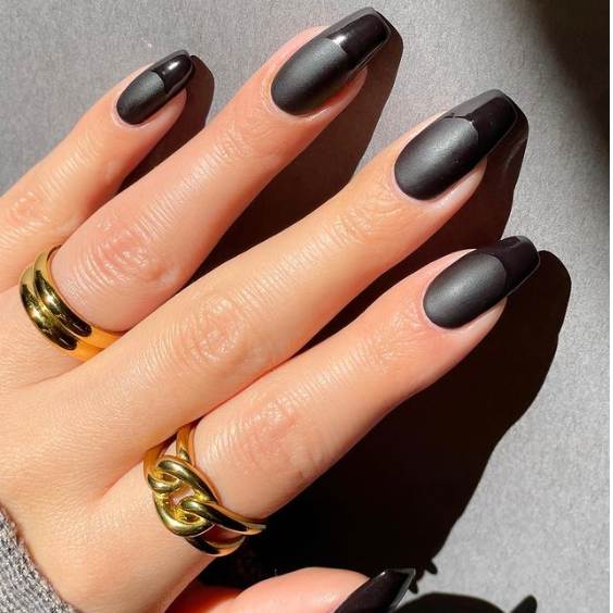 Matte Black French Tips