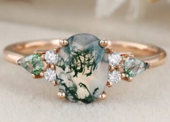 Moss Agate Engagement Rings