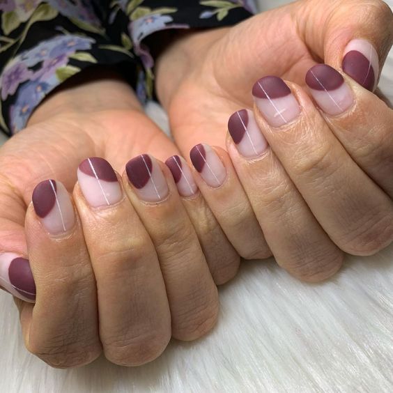 Negative-Space Mauve Nails