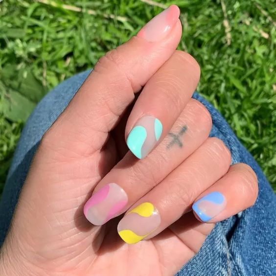 Pastel Negative Space Nails