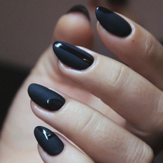 Textured Black Matte Nails