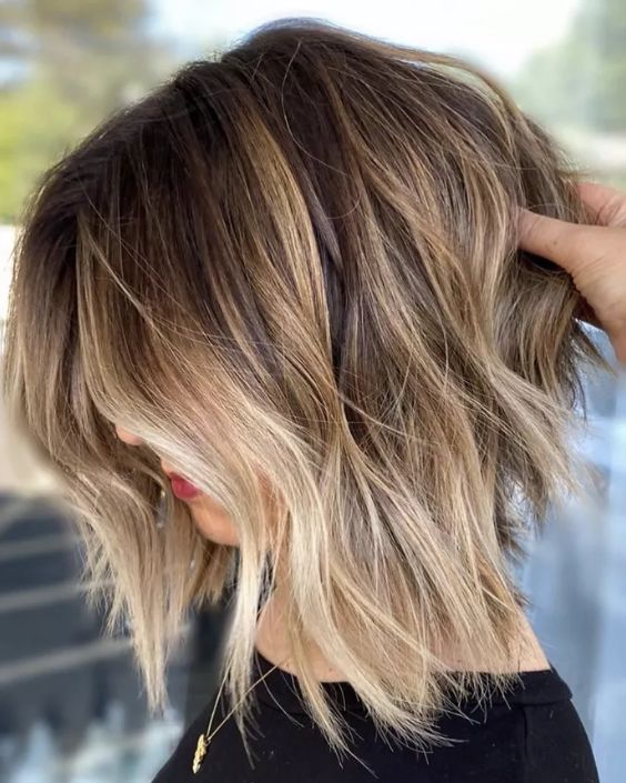 Tilted Balayage Bob