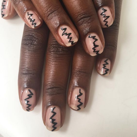 Waves On Squoval Nails