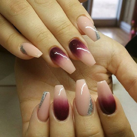 Nude to Amber Ombre Nails