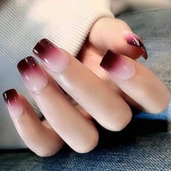 Pink and White Ombre Nails