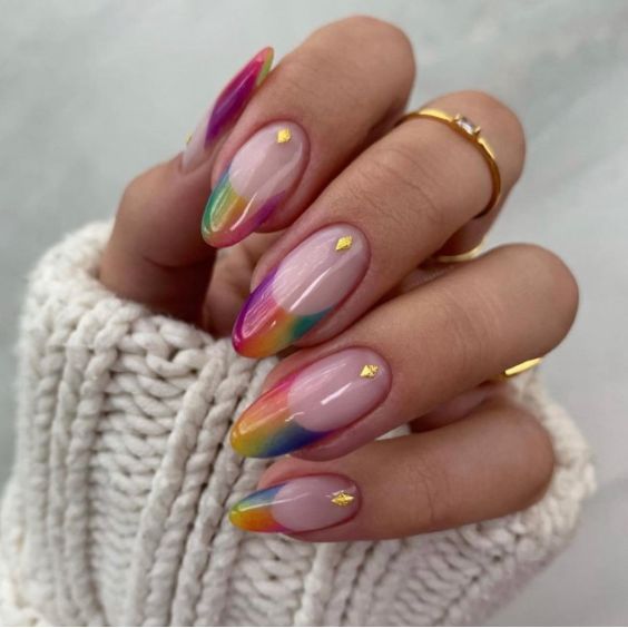 Rainbow Ombre Nails