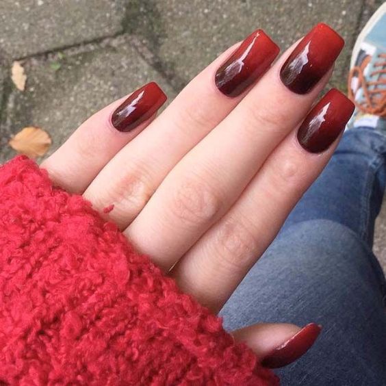 Red Ombre Nails