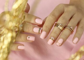 Pink Gold Nail Designs