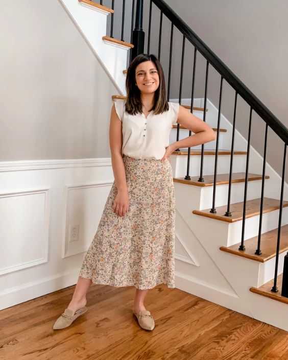 Floral Midi Skirt