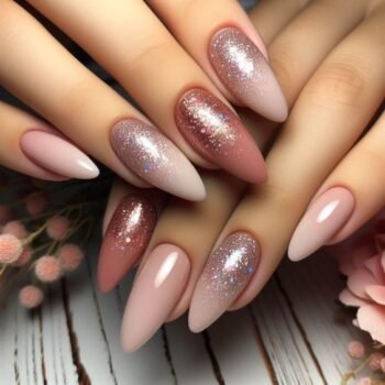 20 Popular Nude Nail Designs with Glitter Trending in 2025