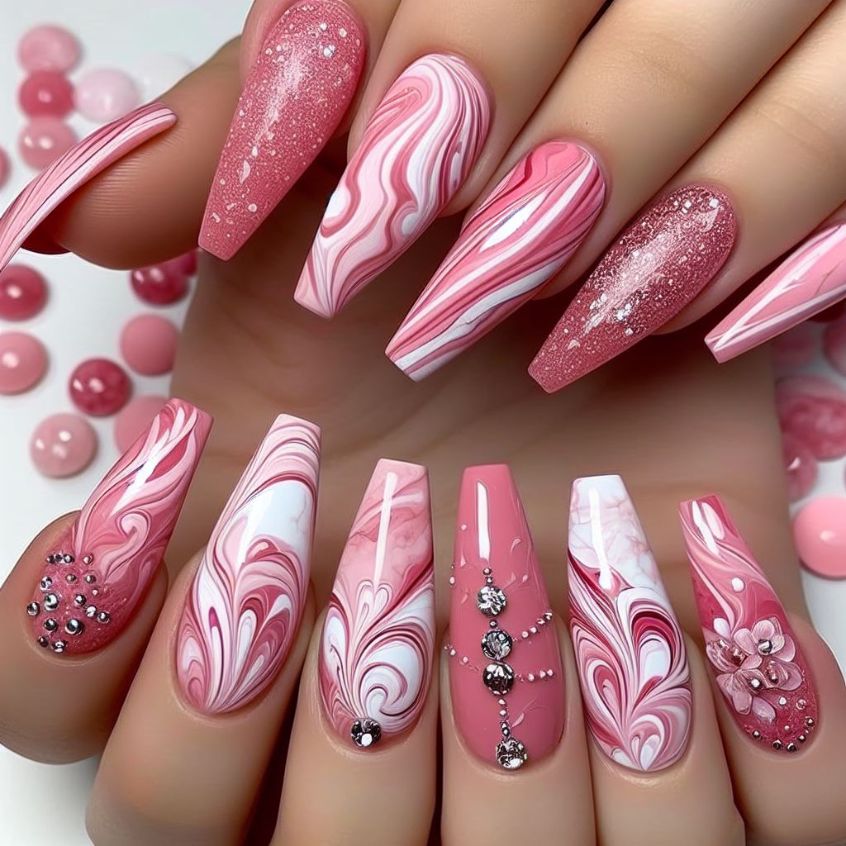 Pink Marble Effect